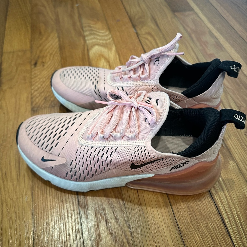 Nike Pink Sneakers with Breathable Mesh and Elevated Heel